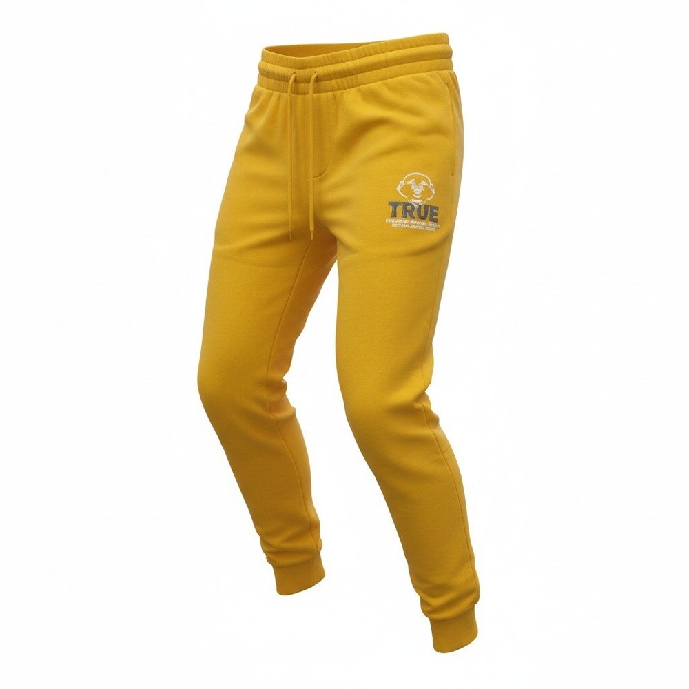 True Religion Womens Mineral Yellow Antique Jogger Buddha Logo Sweatpants Medium